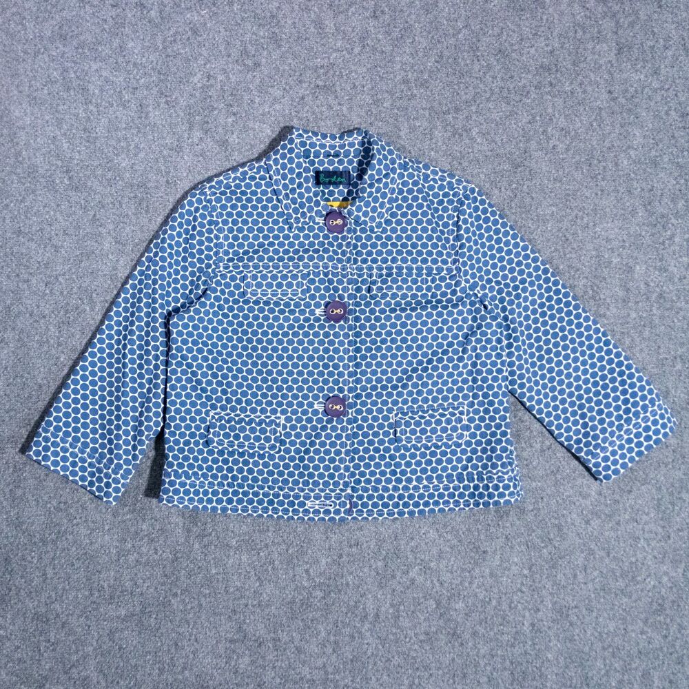 Boden Polka Dot 3/4 Sleeve Cropped Lightweight Jacket Women's Small (20x22)